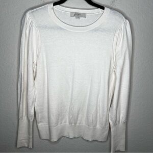 LOFT Women's Cream Long Sleeve Knit Sweater Size Medium
